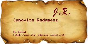 Janovits Radamesz névjegykártya